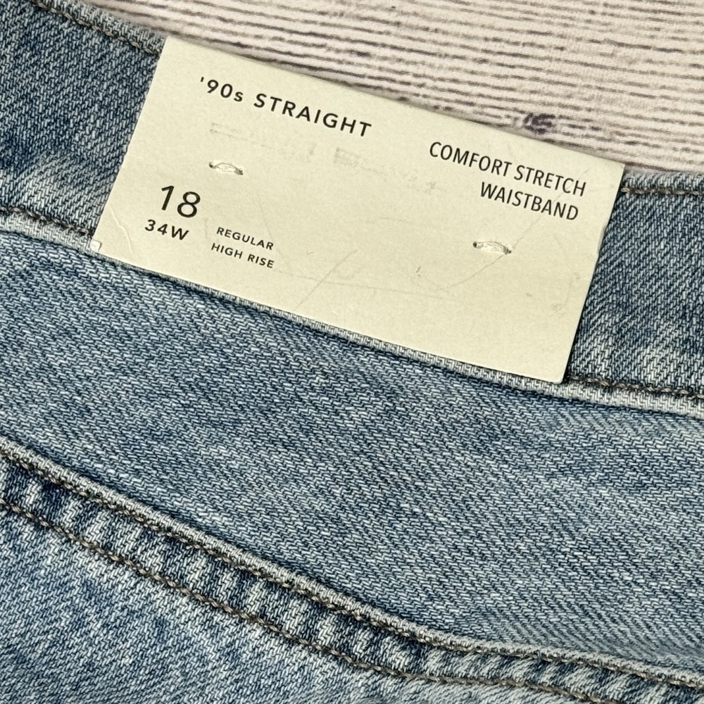 American Eagle Jeans 90s Straight Pride Rainbow 18R Distressed High Rise NWT - Picture 6 of 8